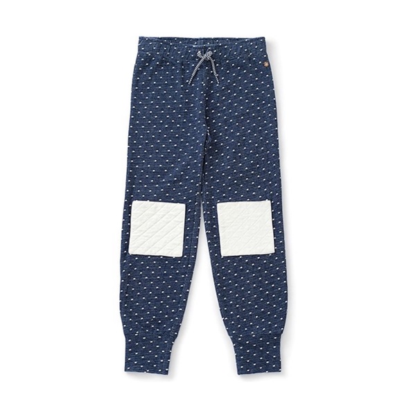 Matilda Jane Blue & White Patches & Polka Dots Cotton Joggers Girls Size 10 NWOT - Picture 1 of 7